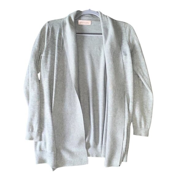 Philosophy Sweaters - Philosophy Cowl Neck Women's Light Heathered Gray Long Sleeve Cardigan Women's M